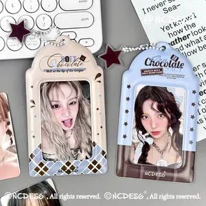 Cute Chocolate Card Holder PVC, Star Fan Card Clip, Celebrity Small Card Protector, Student Gift Card Case, Lanyard Included