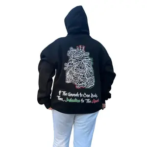 Unisex Palestine Hoodie with Arabic 'Free Palestine' Embroidery and Heart Design, Palestine Hoodie