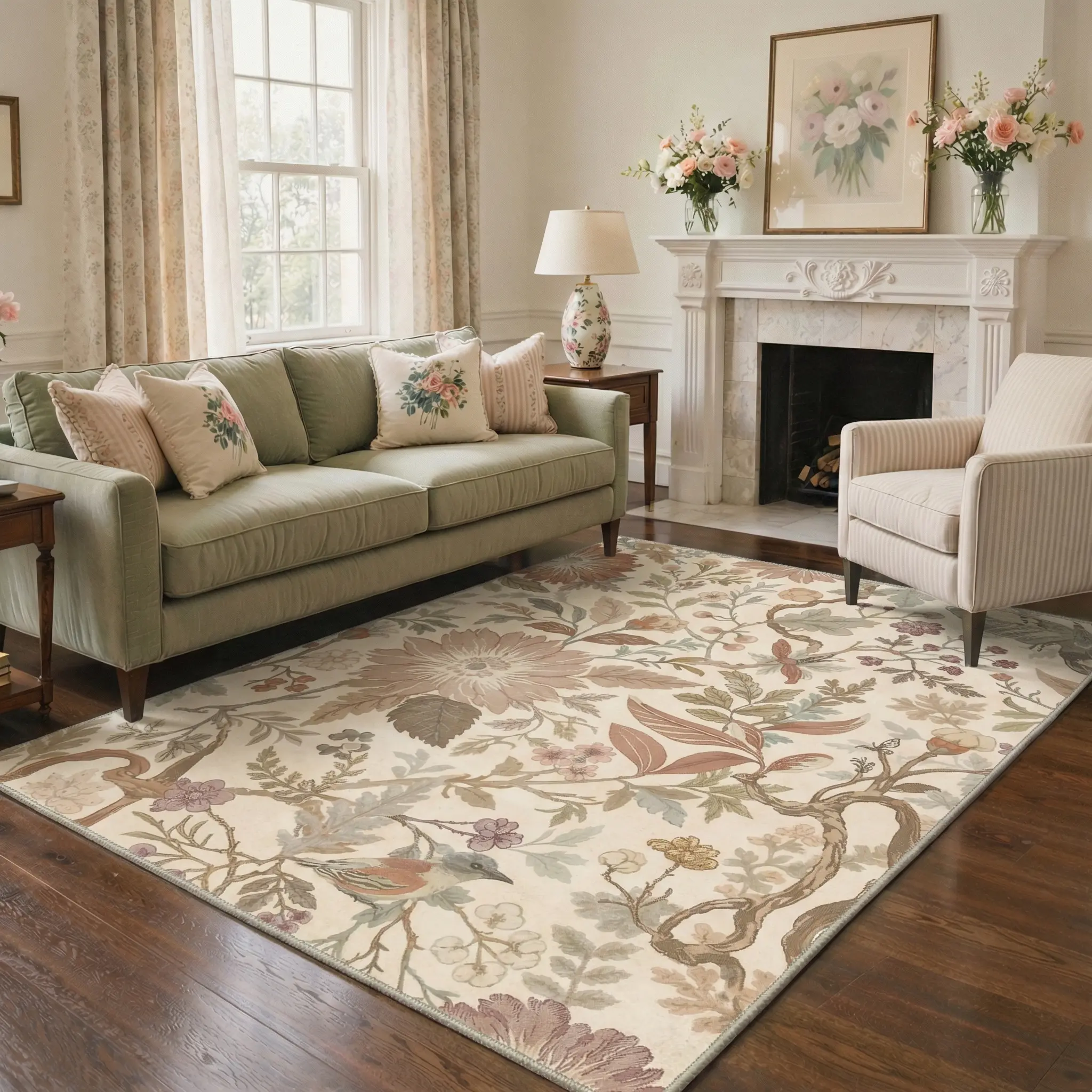 【Deals For You Days】BEIMO Soft Area Rug – Non-Slip, Pet Friendly, Machine Washable Floor Rug, Home Carpet Perfect for Living Room, Bedroom, Kitchen, Hallway Decor ,ARF029-FLOWER