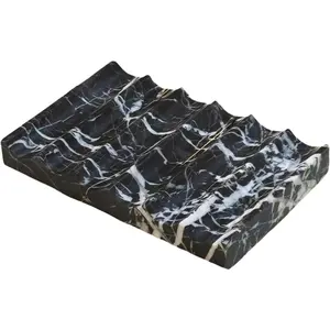 Luxury marble soap dish natural marble bar soap holder easy cleaning shower soap saver soap dish for bathroom shower kitchen sink black