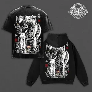 Beastars Legoshi Haru Graphic Streetwear: Vintage Acid Wash Hoodie, Oversized Sweatshirt, Retro T-Shirt & Muscle Tank Top. Premium Distressed Cotton Anime Pump Cover Gym Apparel for Men Women.