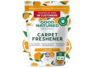 Good Natured Brand | Carpet Freshener & Deodorizer Powder | 31 oz Pet Odor Eliminator for Strong Odor & Pet Urine | Fresh Natural Sweet Orange Scent | Biodegradable, Safe for Homes with Pets