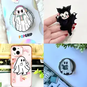 Holographic Ghost MagSafe Grip, Spooky Bookish Phone Stand, Middle Finger Ghost Grip, Cute Ghost PopSocket