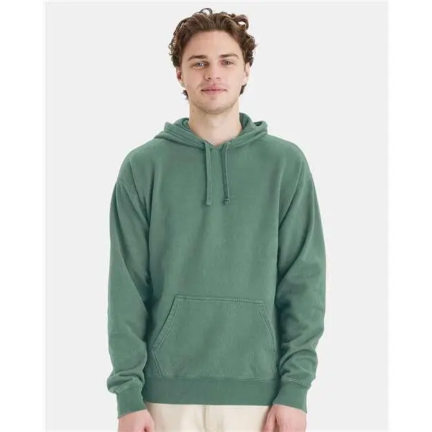 Custom Embroidered - ComfortWash by Hanes - Unisex Garment-Dyed Hooded Sweatshirt - Cypress Green - GDH450