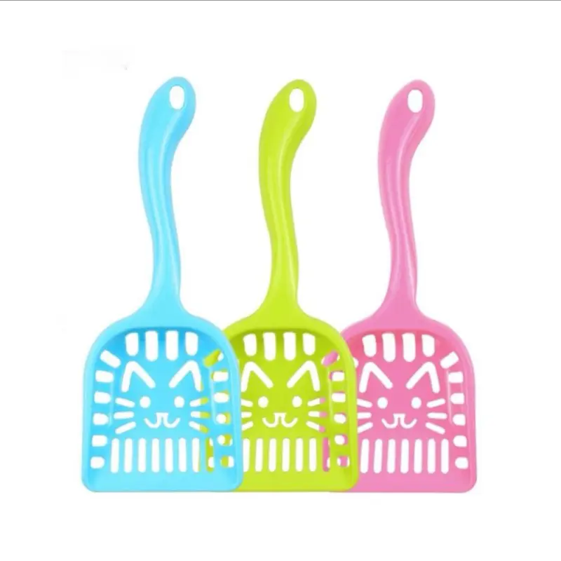 Cat Litter Scoop with Holder Mess-Free Deep Shovel Durable Plastic Easy Clean Hygienic Storage Container Pet Litter Scooper for Cats in Blue Green Pink