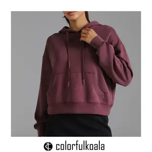 Colorfulkoala Women's Modal Kangaroo Pocket Hoodie with Adjustable Hood for Sports & Casual Wear Fabric Fit Comfortable Soft