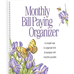 Monthly Bill Paying Organizer - A Simple Way to Organize Bills and Receipts with Monthly Pockets - 8 x 10 Spiral Bound, White