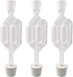 Fastrack Airlocks for Fermenting (Set of 3) | Bubble Airlock for Wine Making and Beer Making | BPA-Free S-Shaped | Used for Brewing Wine, Beer, Pickles & More | Transparent