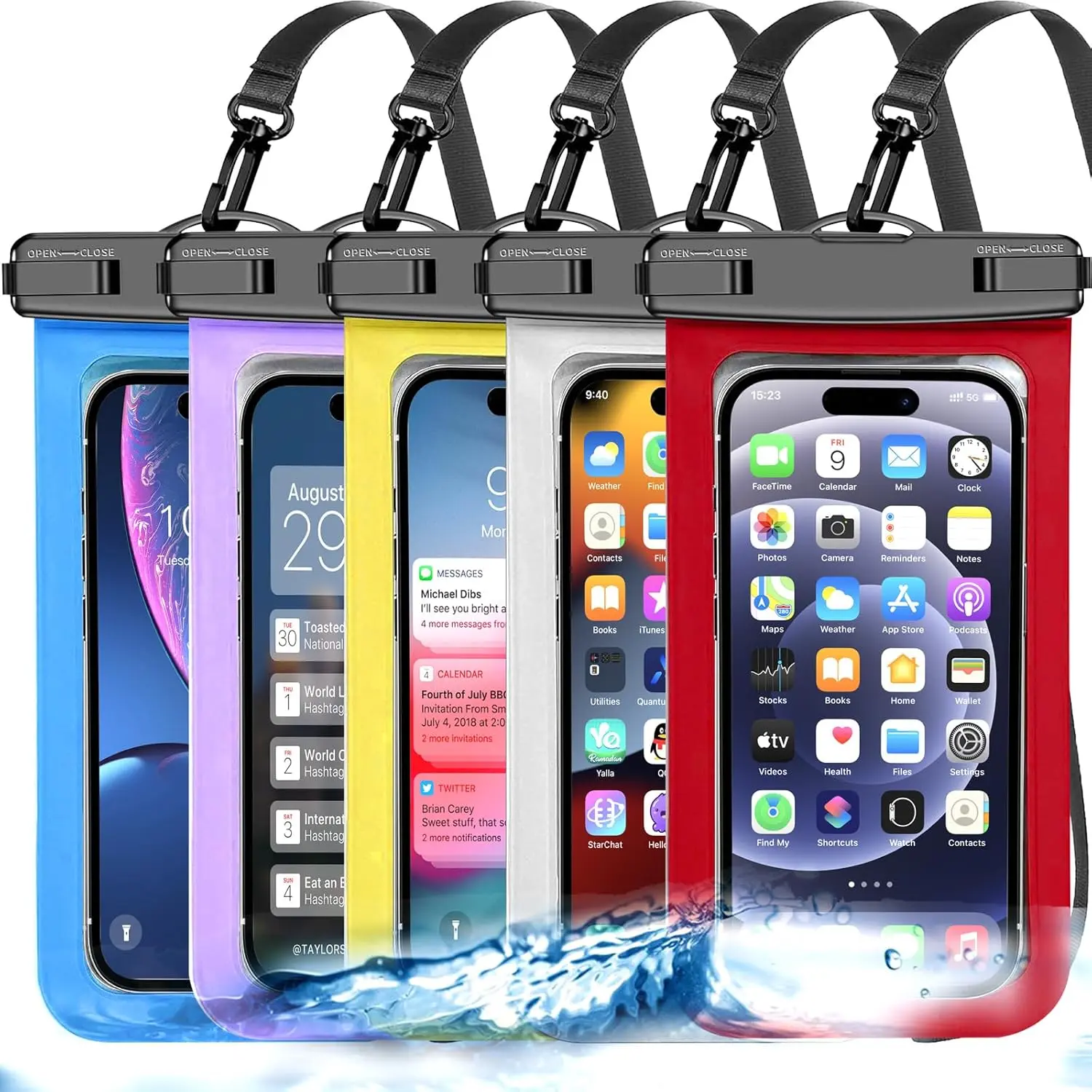 Multicolor 5 Pack,White,Blue,Red,Purple,Yellow