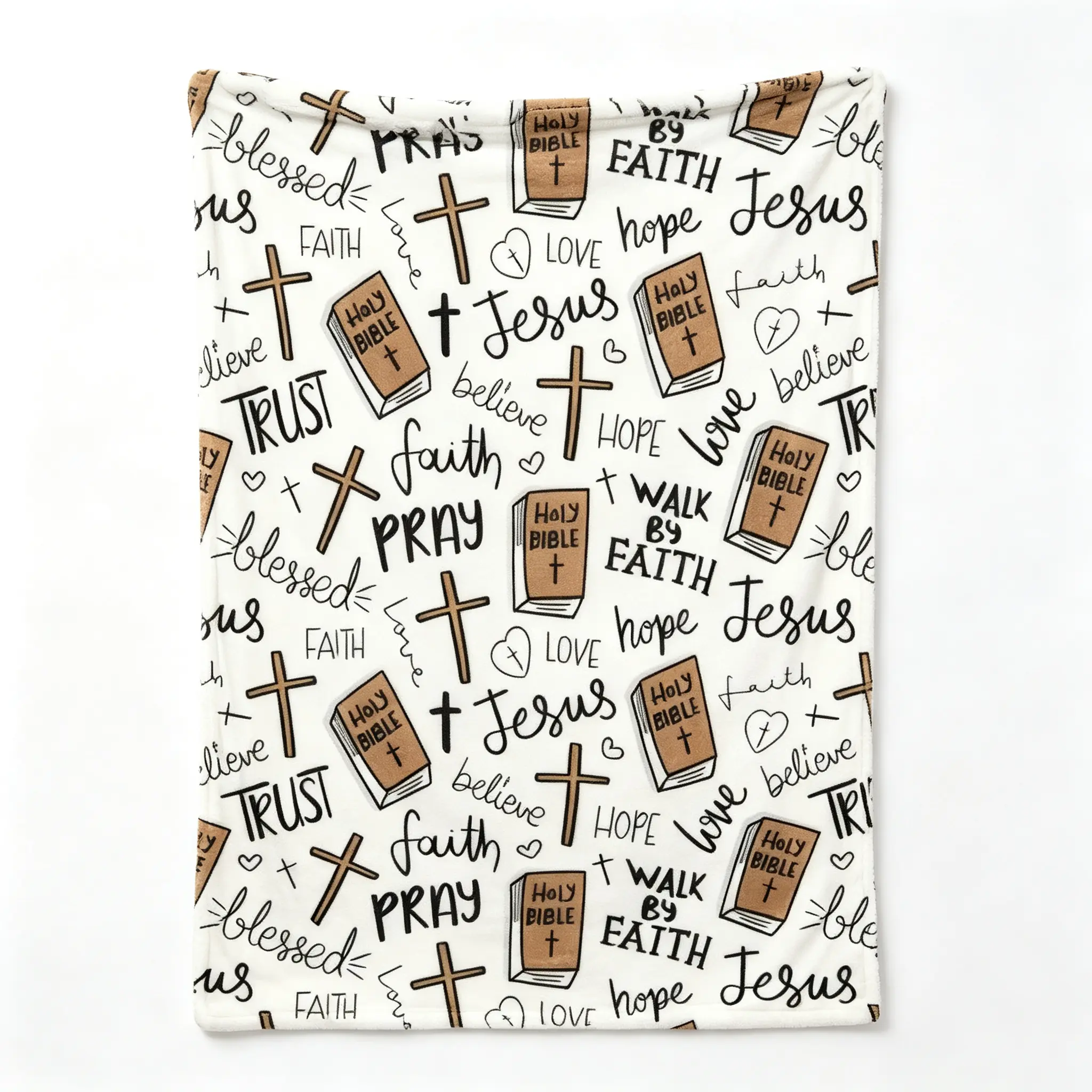 Premium Fleece Christian Bible Jesus Throw Blanket - Super Soft, Lightweight, Cozy - 4 Sizes Available for Family Leisure Use in Bedroom, Living Room (Sports & Outdoor Yoga-Pilates Relaxation Accessory)