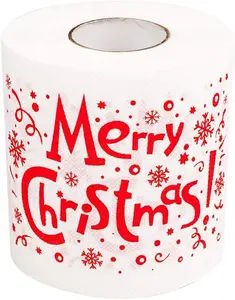 SummitLink Merry Christmas Santa Claus Toilet Paper Tissue Napkin Prank Fun Birthday Party Novelty Gift Idea (RC03) (1 Roll)