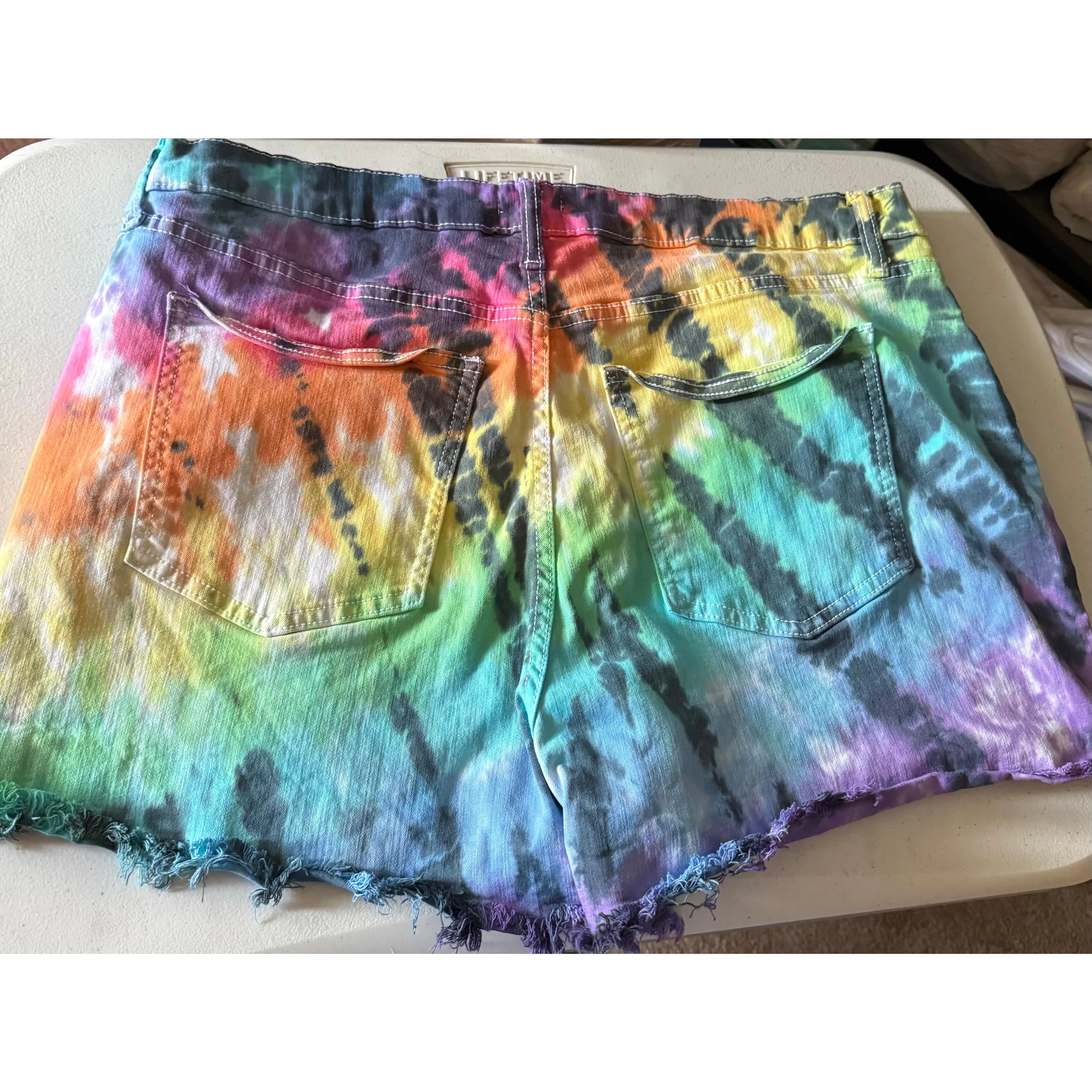 Rainbow tiedye shorts