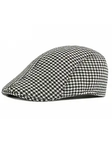 Unisex Classic Plaid Pattern Casual Vintage All Season Wear Men Newsboy Flat Cap Irish Cabbie Driving Hunting Hat