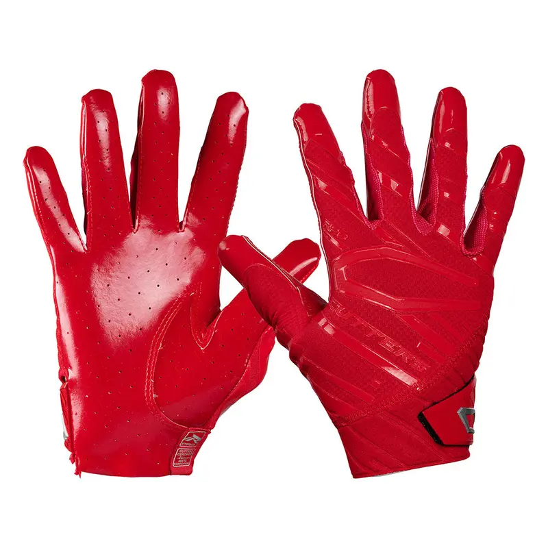 Cutters Rev Pro 6.0 Red Football Receiver Gloves - With Air C-TACK Grip & Breathability for Enhanced Performance