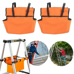 2/4/6 Counts Ladder Tool Bag Organizer for Scissor Ladder – Oxford Fabric, Abrasion-Resistant & Portable, Pouches for Scissor Ladder, Hands-Free for Electricians Carpenters, Tool Storage Bag
