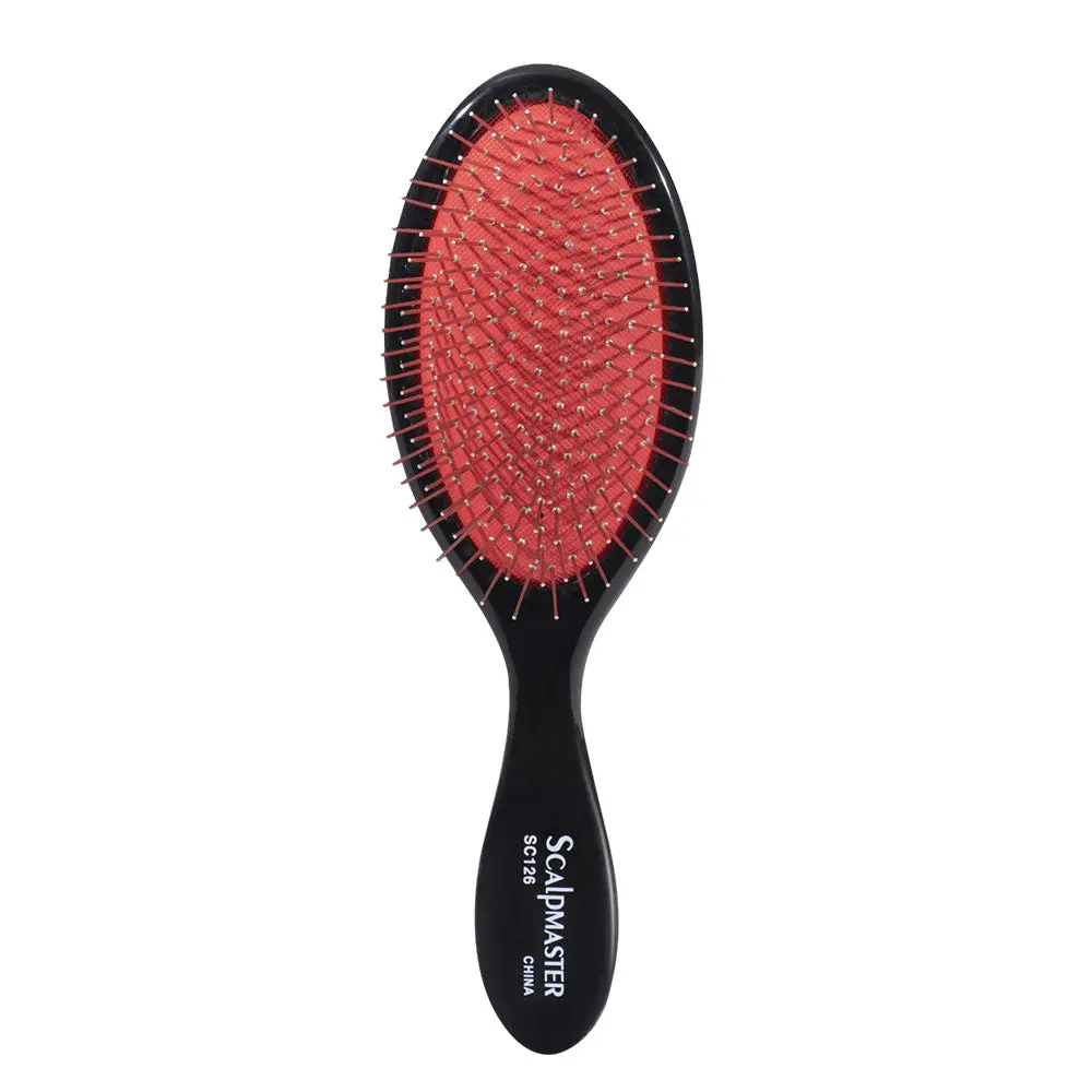 Scalpmaster Metal Wire Cushion Detangling Hairbrush - Unisex Professional Tool with Soft Cushion Pad, Invigorates Scalp, for Curly Hair (Beauty & Personal Care, Haircare & Styling)