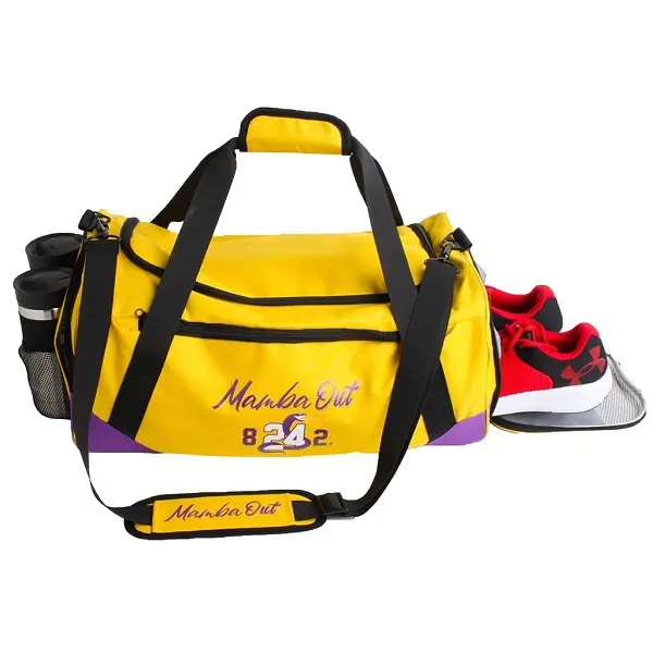 The ultimate, sports duffel bag. An amazing tribute to one of the greatest ever. Lakers fans, Kobe fans love the colors, functionality, durable gym bag.