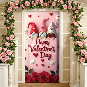 Elastic Room Door Decoration Set, Simple Installation Valentine's Day Door Cover, Holiday Party Decor, Party Decoration Supplies, 82.7in X 35.4 Inches