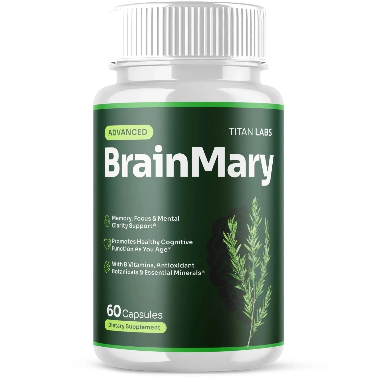 (1 Pack) BrainMary Advanced Natural Brain Support Formula Brain Mary 60 Capsules (1 Pack) BrainMary Advanced Natural Brain Support Formula Brain Mary 60 Capsules