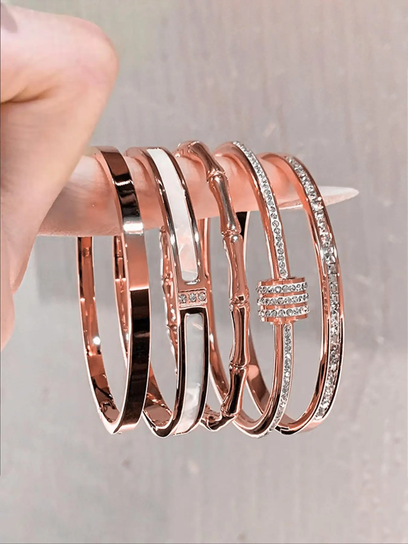 Artificial Gemstone Decorated Cuff Bangle Set, Fashion Jewelry for Party, Daily Clothing Decor, Trendy All-match & Exquisite Jewelry for Birthday Gift, Rhinestone Bangle Bracelet, Stackable Bracelets, Fashionable Bracelet, Stacked bracelets