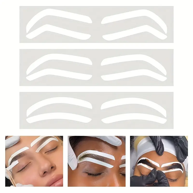 10/20 Pairs Disposable Eyebrow Templates - Eyebrow Shaper, Precise Shape Tattoo Guide, Unscented Plastic Reusable Tool for Beginner Makeup Shaping & Drawing Aid, Cosmetic