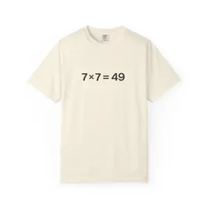 7×7 = 49 Math Graphic T-Shirt — Minimalist Teacher & Student Tee