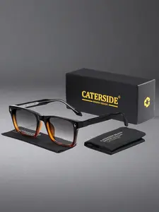 Vintage Square Sunglasses with Packaging, High-End Acetate Temple Tips, Casual Style, Unisex, Perfect for Beach Weddings, Parties, Driving, Trendy Vintage Sunglasses