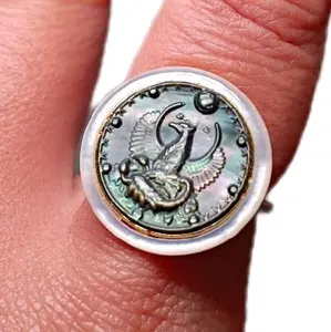 Tray 5 Adjustable Size Silver 925 Rings unisex ring