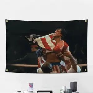 Rocky Flag Tapestry, Rocky Flag Banner Meme Flag Dorm Room Funny Tapestry, Rocky Wall Hanging for Room Decor