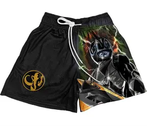 Mighty Morphin Power Ranger Black Gym Shorts Sport Knee Pants Basktetball Shorts Athletic Summer Shorts