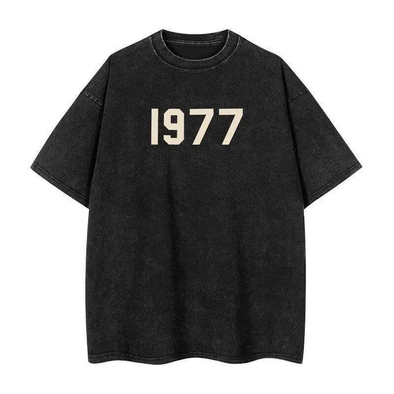 Vintage 1977 Graphic Tee, Men's T Shirts, Heavyweight Cotton Tee, Washed T Shirt, Retro Graphic Tees, Trending Clothes, Streetwear Tees, Funny Vintage Shirt, Dad Birthday Gift, Casual Menswear, Short Sleeve Crew Neck Top
