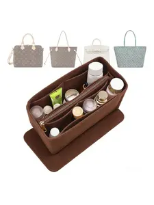 2026 Purse Organizer Insert for Handbags included Base Shaper, Makeup Organizer Pouch, 2pc Set Bag Organizer with Zipper, Felt Bag Organizer, Purse Organizer fits Speedy, Neverfull, Tote Bag, Handbag Storage Devices, Storage Bag for Women