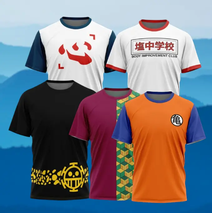 Body improvement club mob psycho 100 T-shirt, trafalgar lawpunk hazard outfit t-shirt, Giyu tomioka demonslayer t-shirt, gokukamekai t-shirt, chairman neteroHunterXHunter t-shirt, anime shirt