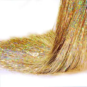 20000 Christmas Strands Iridescent Tinsel Icicles Gold 19.7" Foil Fringe Ornaments Garland for Hair Christmas Tree Xmas Decorations Birthday Party Wedding Engagement Bridal Indoor Outdoor