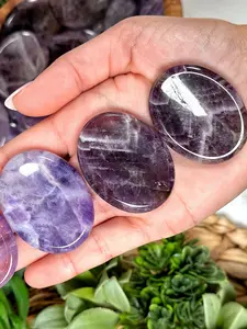 Natural Stone Decoration, Thumb Press Stone, Desktop Ornament, Home Decor, Anxiety Relief Healing Crystal for Gift, Natural Crystals