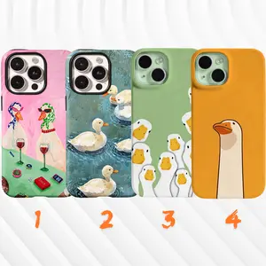 Funny Silly Goose Aesthetic Art Collection iPhone Magsafe / Tough Phone Case, Lightweight Shock Absorption, Fits iPhone 17 16 15 14 13 12