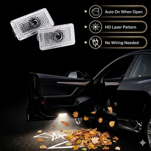 2Pcs Wireless HD Courtesy Step Lights, Car Door LED Logo Projector Fit for Cybertruck Accessories