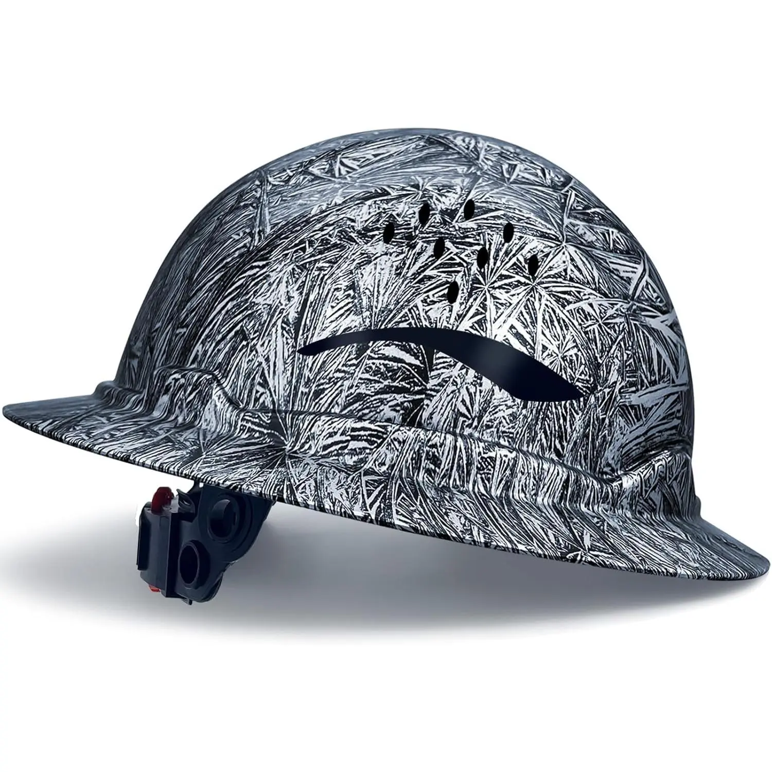 Full Brim Hard Hat for Construction Gear - 6-Point Adjustable Suspension, Vented, Lightweight High-Density Polyethylene Helmet for Construction, Forestry