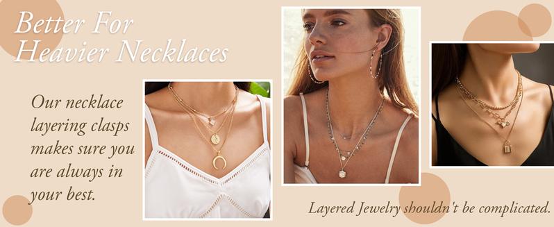 Necklace Layering Clasp 18K Gold Necklace Separator for Layering Magnetic Multiple Necklace Clasps and Closures for Women Necklace