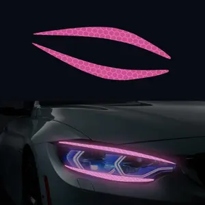 Reflective Eyelash Stickers for Car Headlights, Headlight Decals, Waterproof Customizable Decoration, Enhance High Beam Visibility, Unique Auto Accessories