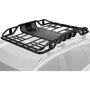 63 x 43 Inch Roof Rack Cargo Baskets, 165Lbs Capacity Metal Rooftop Cargo Carrier, Car Roof Basket for SUV, Car, Truck