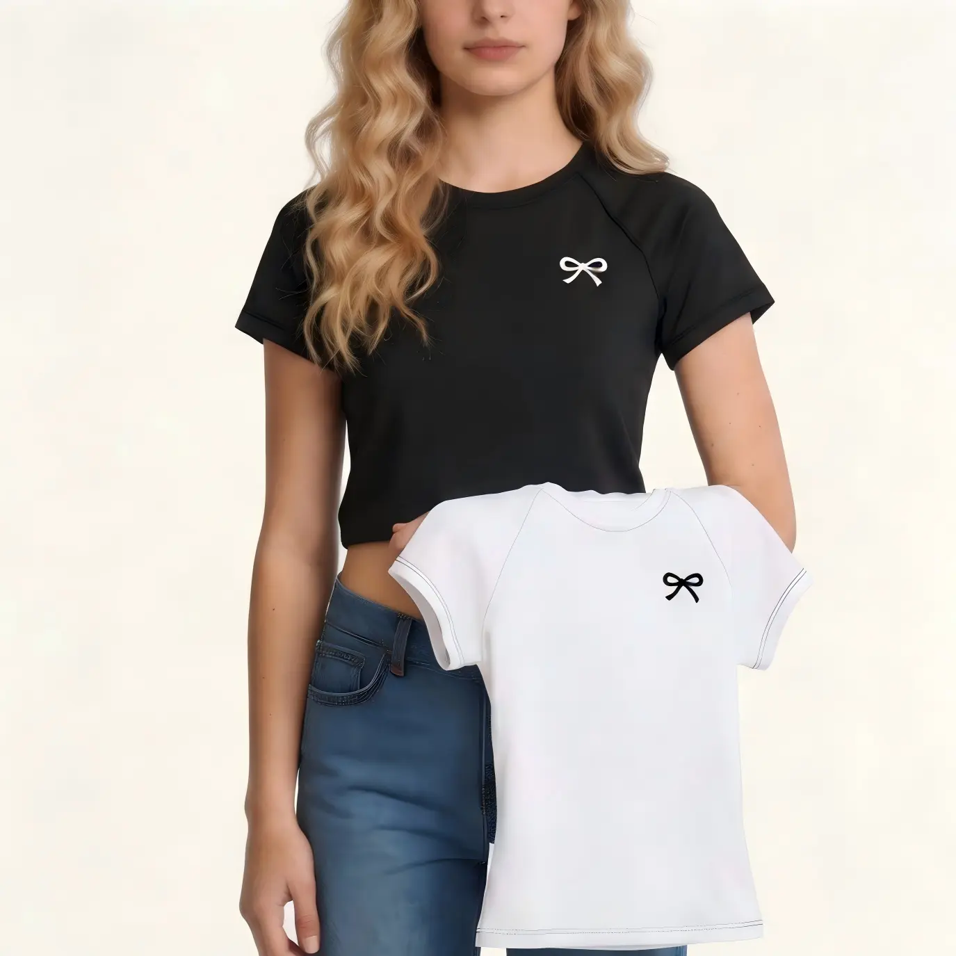 Women's Slim Fit Round Neck T-Shirt, Breathable Vintage Soccer-Inspired Colorblock Short-Sleeve Cropped Top for Casual Street Style, Shortsleeve, Quick-Dry, Streetwear, Flat