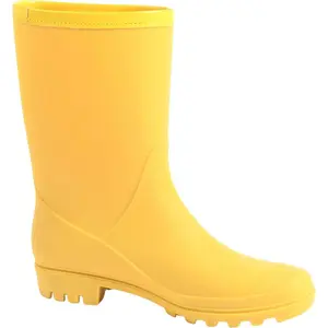 Women's Mid Calf Rain Boots Waterproof Fashion Garden Shoes Anti-slipping Rainboots For Women Comfortable Insole Light Rain Shoes Bedroom Black