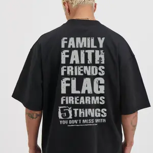 Family Faith Friends Flag Printed Men's T-Shirt - Premium Unisex Apparel Soft Breathable Fabric High-Quality Print Daily Wear Gift Idea