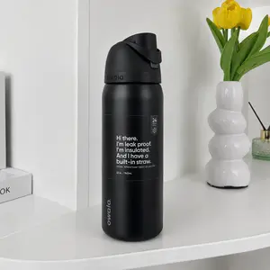 Owala FreeSip 32oz Insulated Stainless Steel Water Bottle - Matte Black, BPA-Free, Leak Proof, Built-in Straw for Gym, Travel & Everyday Hydration