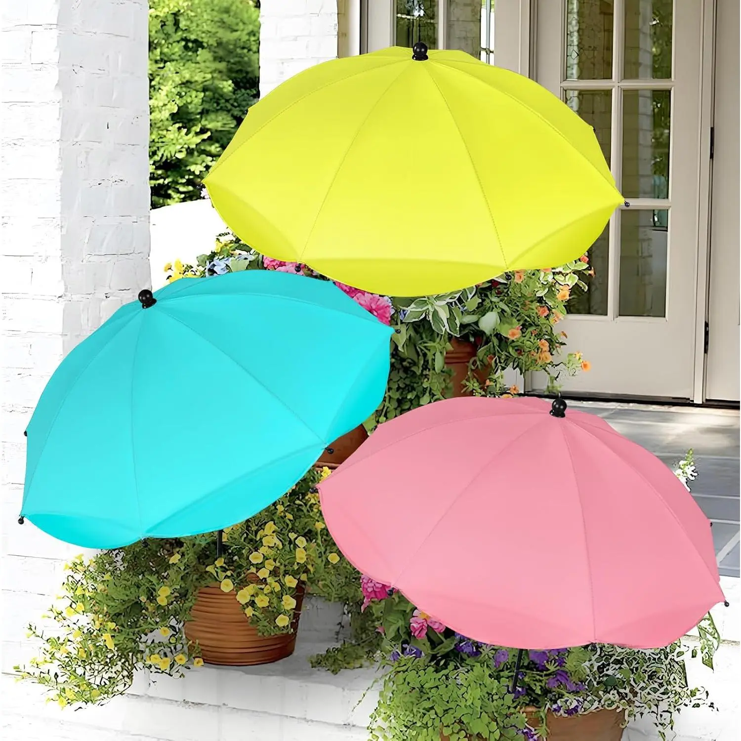 3 Pack Upgraded  Umbrellas for Outdoor , Adjustable Garden Shade Umbrella 26" Larger  Shade Cover Umbrella Sun Protection for Potted  Garden Beds from Direct Sunlight
