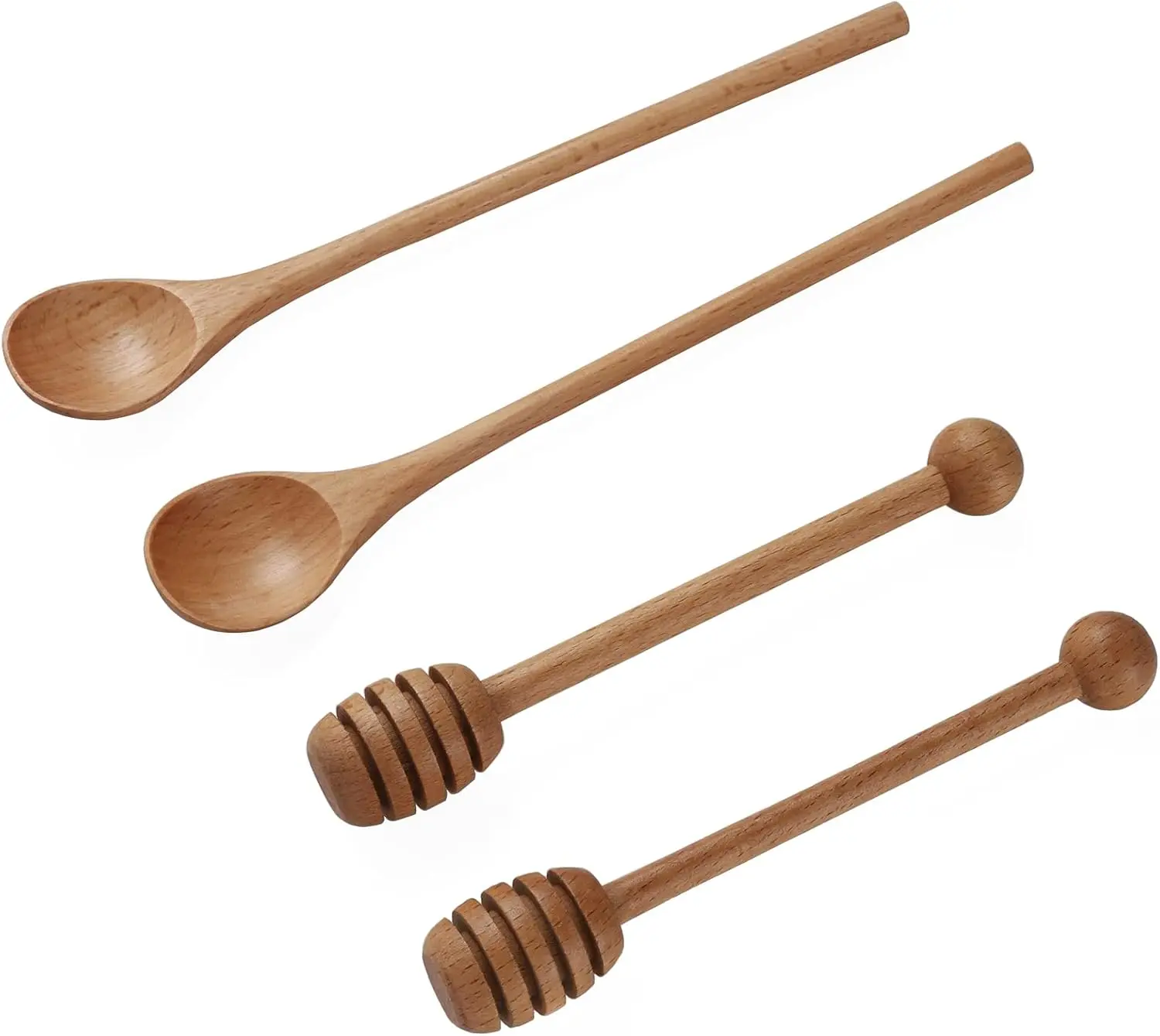 4Pcs Wooden Honey Dipper Sticks, 6 Inch Honey Comb Stick, Mini Honey Mixing Stirrer Spoon for Honey Jar Dispense Drizzle Honey Wedding Party - Home Improvement.