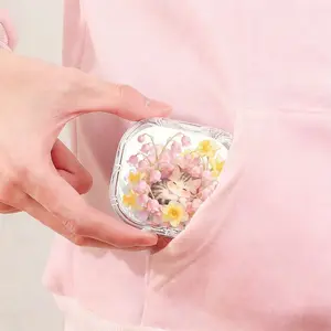 Lily of the Valley Flower Tabby Cat Printed Retainer Box, Trendy Denture Storage Box, Daily Commute Orthodontic Retainer Storage Box, Thickened Durable Dental Correction Protective Box