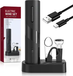 Electric Bottle Opener 5-in-1 ElectricWine Bottle Opener with Rechargeable Storage Base, ,  Pour&  Stopper
