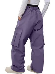 YEEFINE Men and Women's Snow Snowboard Pants Loose Fit Insulated Waterproof Unisex Baggy Cargo Ski Pants Bibs Warm Winter